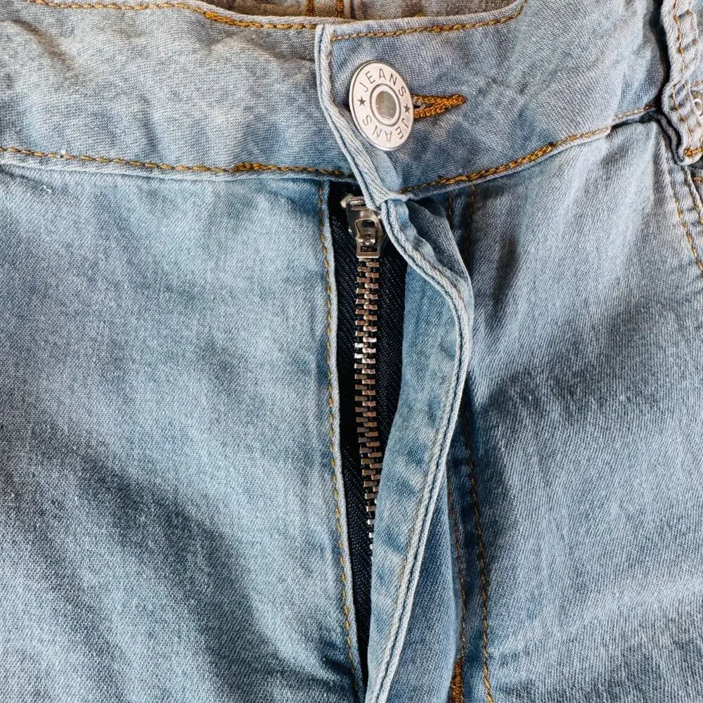 N.Y.K Women Size XL Blue Light Wash Seamed Flare Bootcut Denim Jeans Stretch